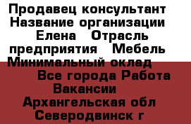 Продавец-консультант › Название организации ­ Елена › Отрасль предприятия ­ Мебель › Минимальный оклад ­ 20 000 - Все города Работа » Вакансии   . Архангельская обл.,Северодвинск г.